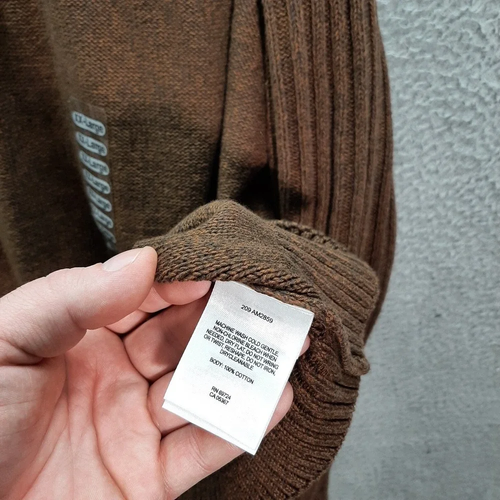 Columbia‎ Sweater Adult 2XL XXL Brown Knit ROC Crew Knit Outdoors Preppy NEW